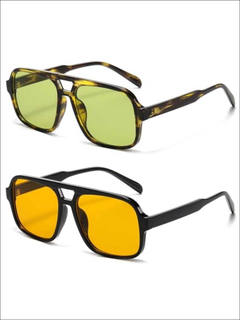 Oversized Square Retro Aviator Sunglasses UV400 Full-Frame Unisex